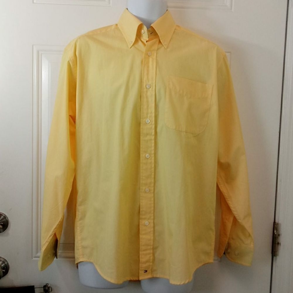 Tommy Hilfiger button-down yellow shirt